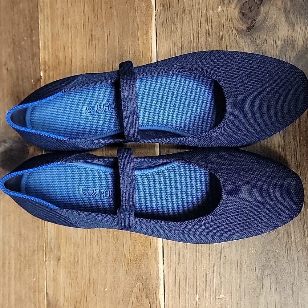 Rothy's Square Mary Jane in Navy. New